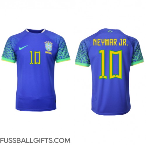 Brasilien Neymar Jr #10 Fußballbekleidung Auswärtstrikot WM 2022 Kurzarm